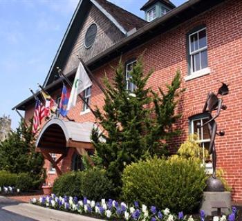 Front of Arts Barn in spring Photo